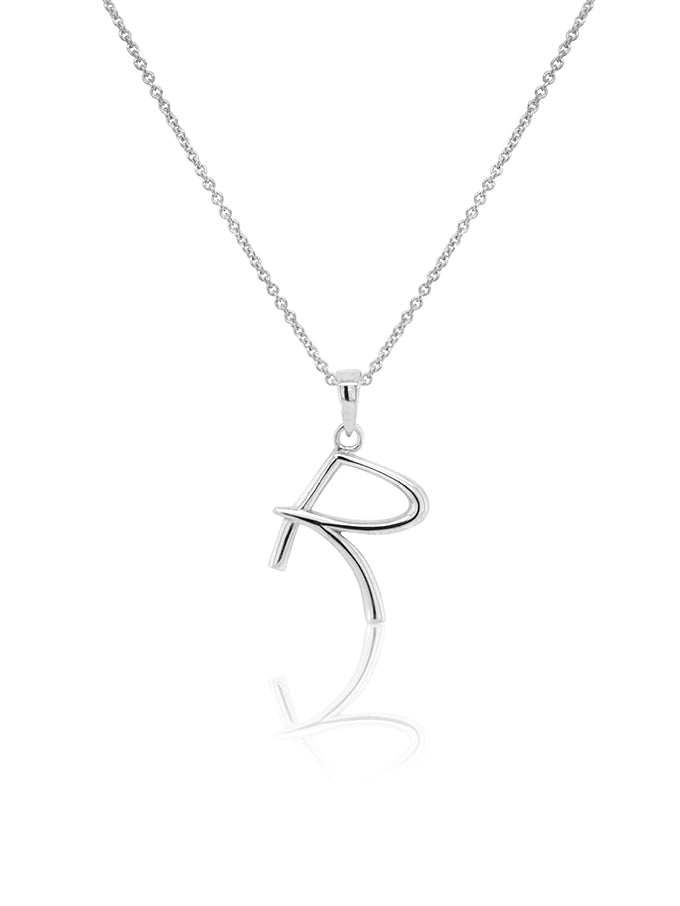 Initial Necklace Sterling Silver, 42-45cm Adjustable Chain