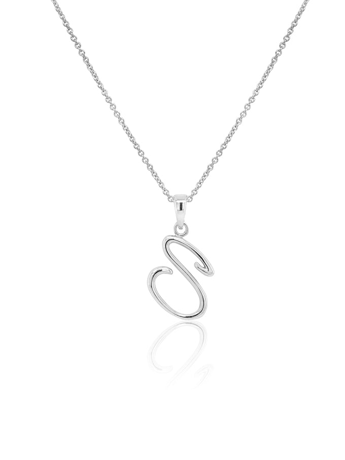 Initial Necklace Sterling Silver, 42-45cm Adjustable Chain