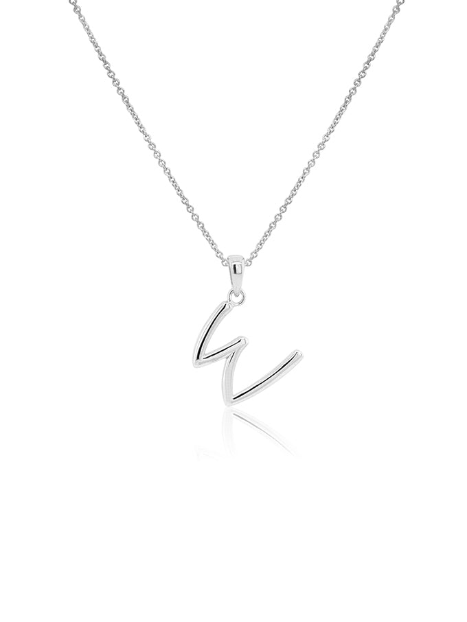 Initial Necklace Sterling Silver, 42-45cm Adjustable Chain