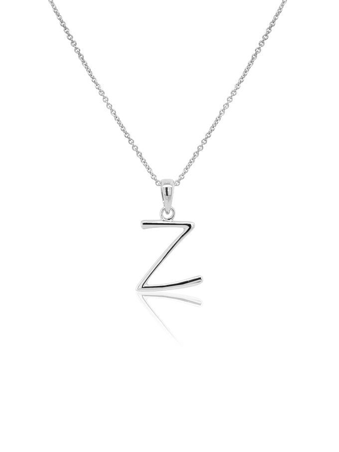 Initial Necklace Sterling Silver, 42-45cm Adjustable Chain