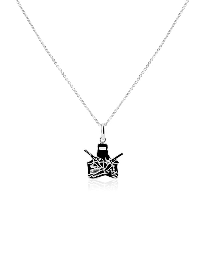 Australian Pendant Sterling Silver Ned Kelly, 42-45cm