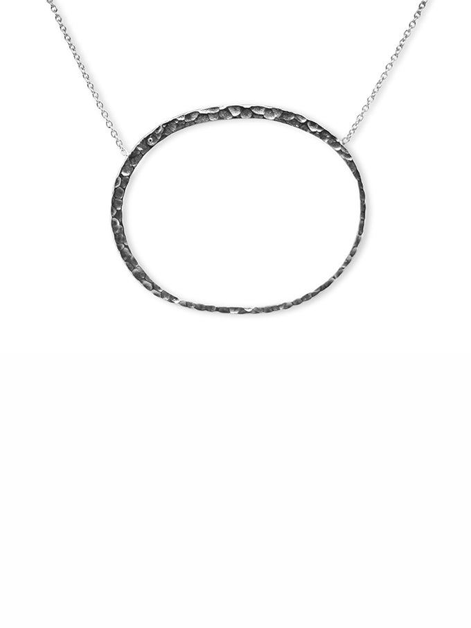 Circle Necklace, Sterling  Silver 40+3cm