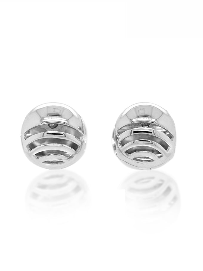 Huggie Double Sided Earring, Brushed Sterling Silver Finish