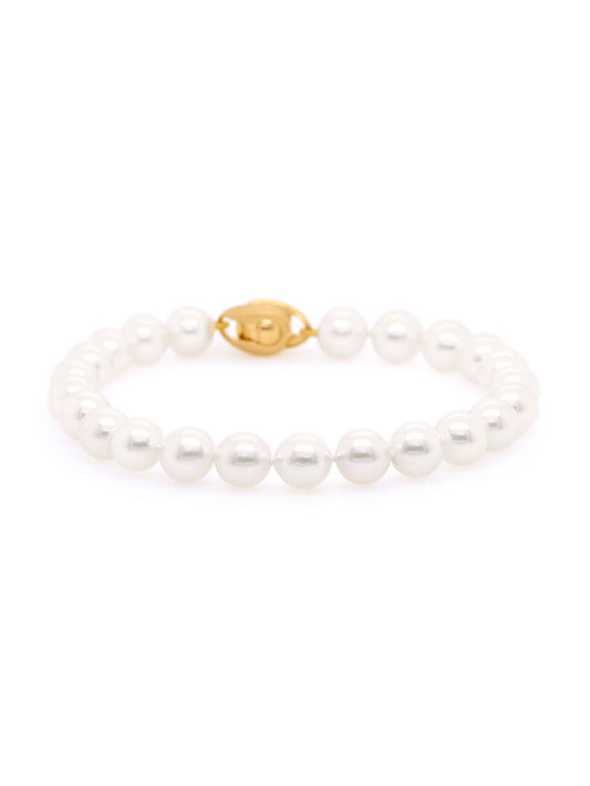 7-7.5mm Akoya Baroque Pearl 19cm Bracelet with Gold Plated Clasp