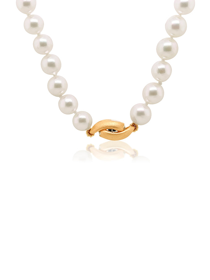 Akoya Baroque Knotted 6-6.5mm Pearl 71cm Necklet Rose Gold Plate Clasp