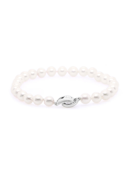 6.5-7mm Akoya Baroque Pearl 19cm Bracelet with Silver Clasp