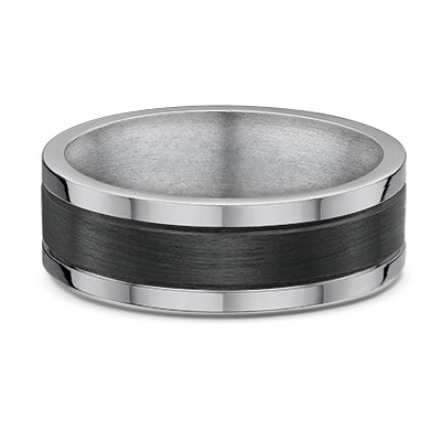 Dora Titanium and Carbon Fibre wedding ring 8mm, (large range).