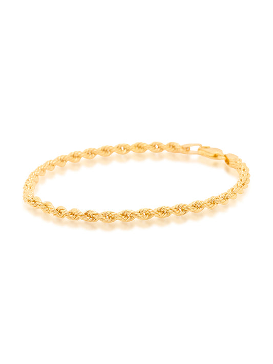 Rope Bracelet 9K Yellow Gold, 3.4mm 19cm.