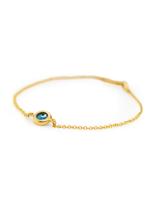 9 Carat Yellow Gold Evil Eye bracelet