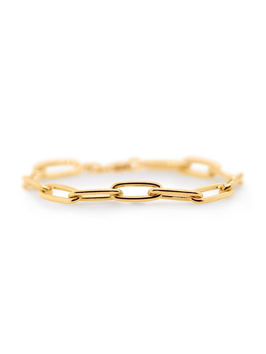 Oval Open Link Bracelet in 9 Carat Yellow Gold