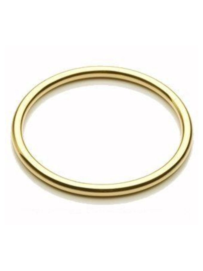 3x64mm Round Silver Filled 9 Carat Yellow Gold Bangle