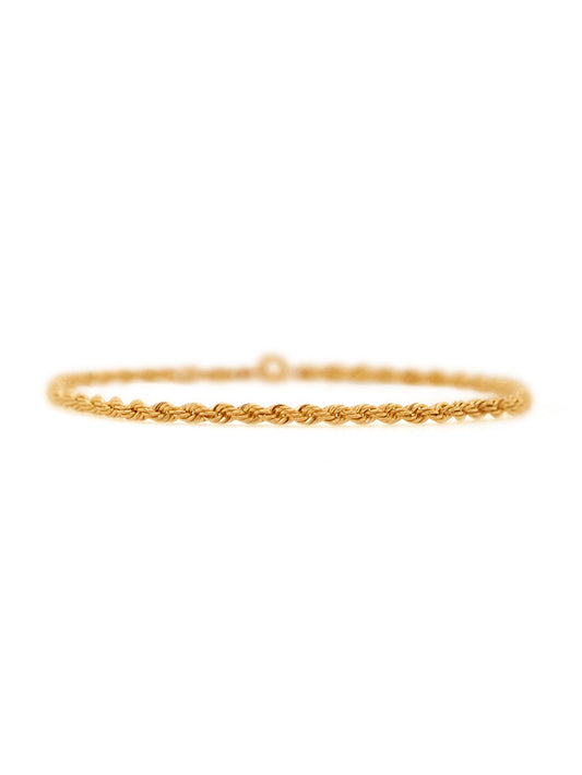 2.8mm Rope Bracelet 9 Carat Yellow Gold