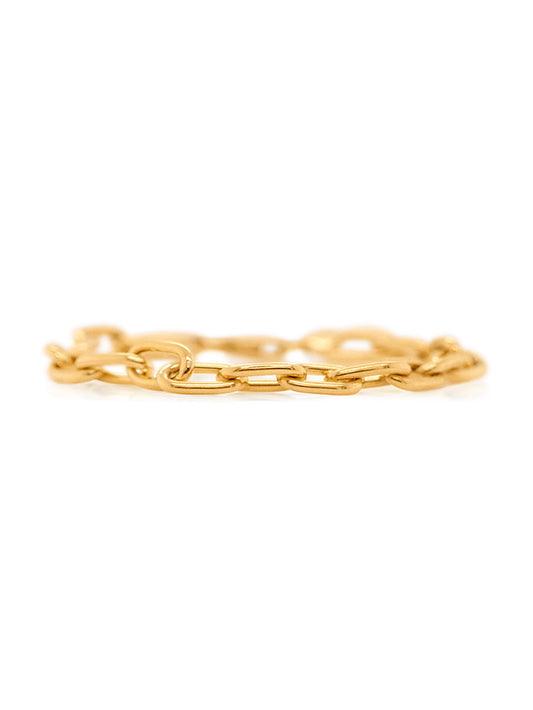 7.70mm Solid Oval Cable Link Bracelet in 9 Carat Yellow Gold