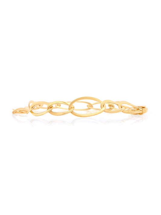 Oval Figaro Link Bracelet, 9 Carat Yellow Gold