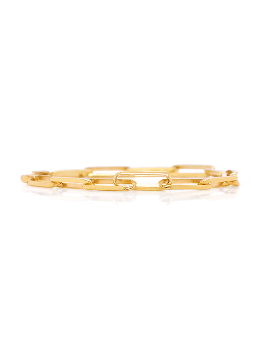 Rectangle Open Link Chain Bracelet in 9 Carat Yellow Gold 19.5cm