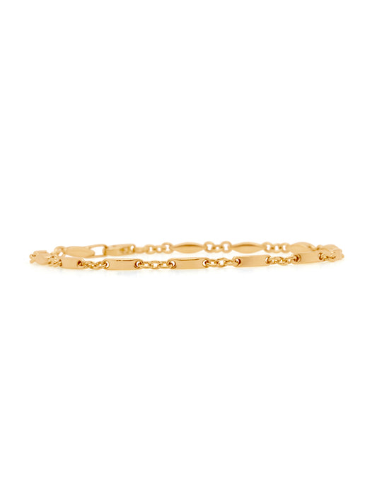 19cm Marquise Link Bracelet in 9 Carat Yellow Gold