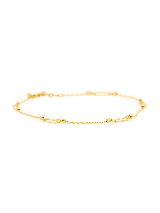 19cm Paperclip Link Bracelet, 9K Yellow Gold