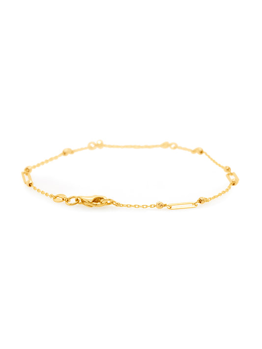 19cm Paperclip Link Bracelet, 9K Yellow Gold