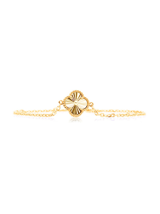 Fancy Clover Bracelet, 9 Carat Yellow Gold