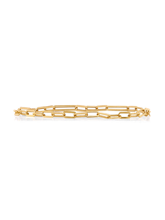 Small Paperclip Bracelet 9K Yellow Gold