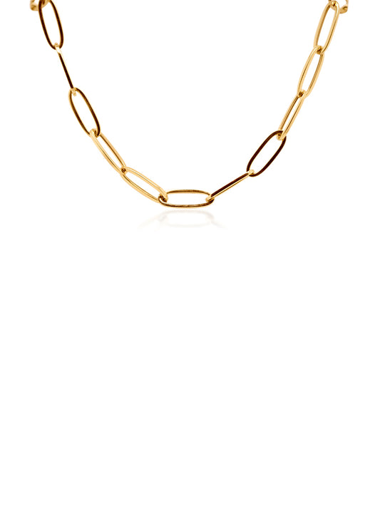 Oval Trace Necklet, 9K Yellow Gold.