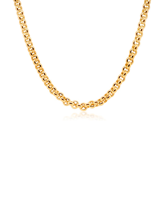 Belcher Link Necklet, 9K Yellow Gold.