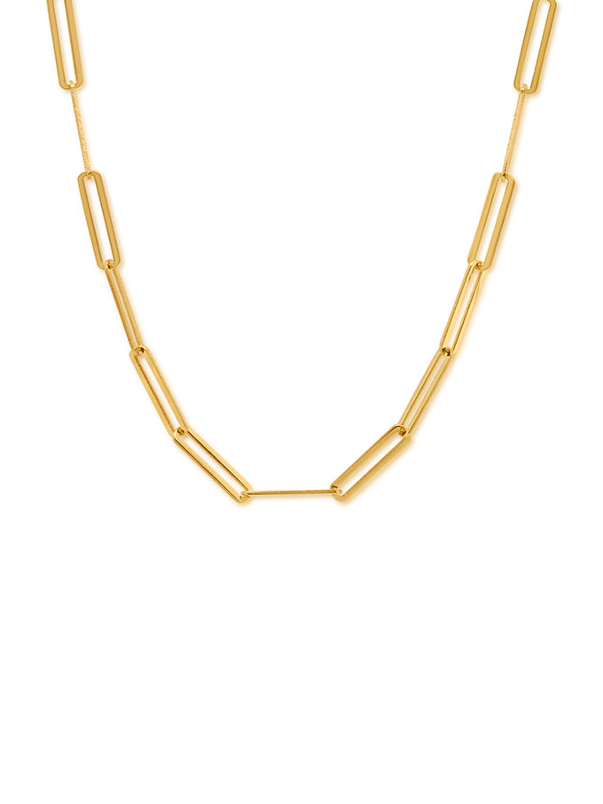 Large Paperclip Necklet, 9 Carat Yellow Gold