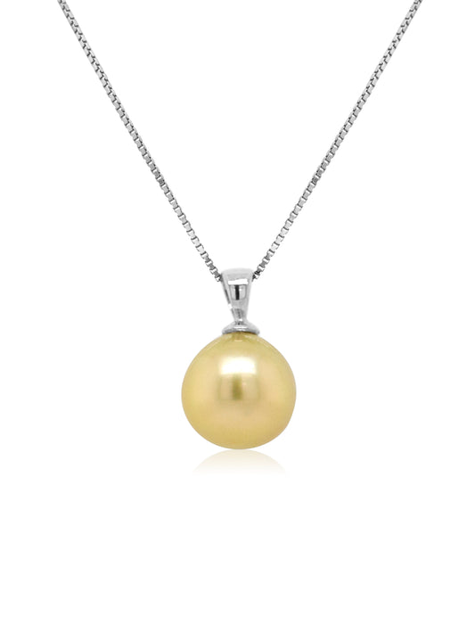 Golden South Sea Pearl 9K White Gold 13mm.
