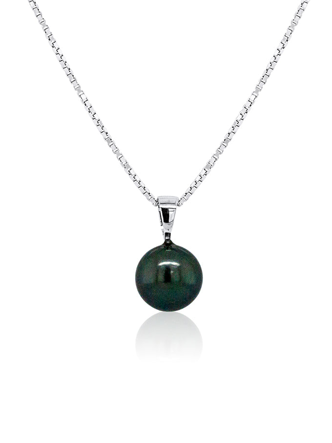 Tahitian Pearl Pendant, 9K White Gold, 13mm.