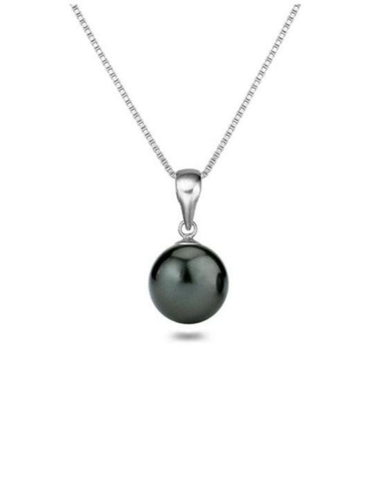 Pendant 9k wg 9mm Tahitian pearl set