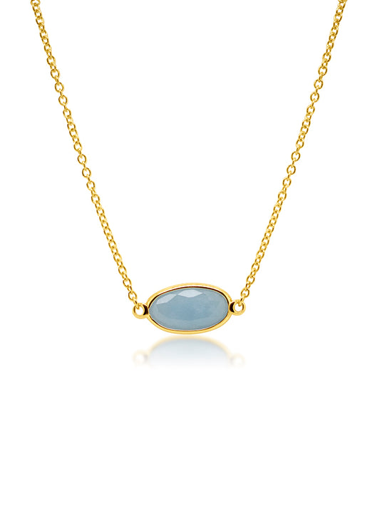 Aquamarine necklace, 9 Carat Yellow Gold