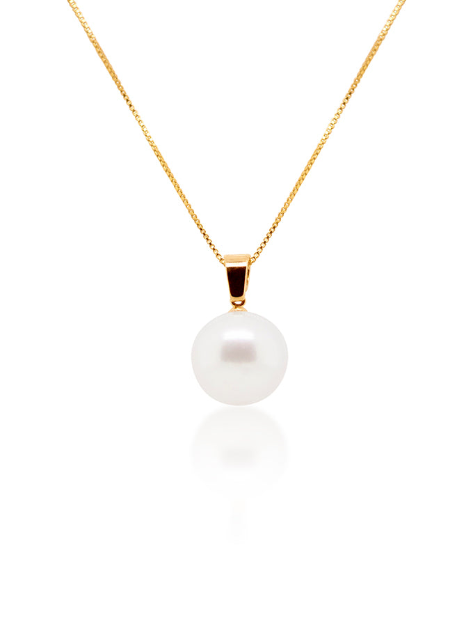 South Sea Pearl Pendant 9 Carat Yellow Gold Plain Wedge 15mm