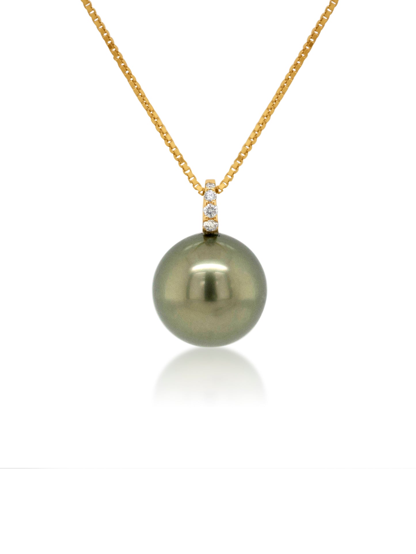 Exotic Tahitian Pearl & Diamond Pendant, 9 Carat White Gold