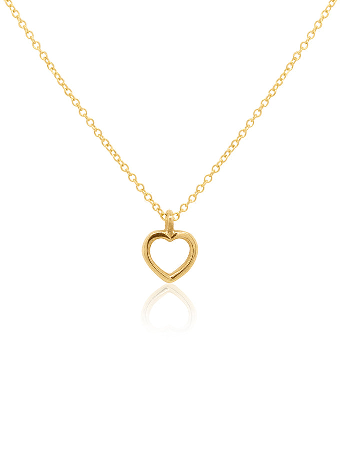 Open Heart Pendant, 9K Yellow Gold