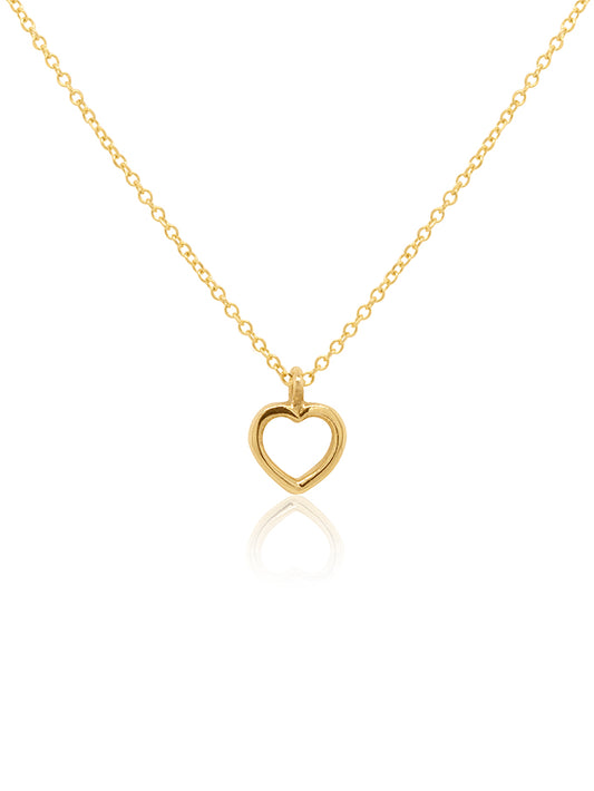 Open Heart Pendant, 9K Yellow Gold