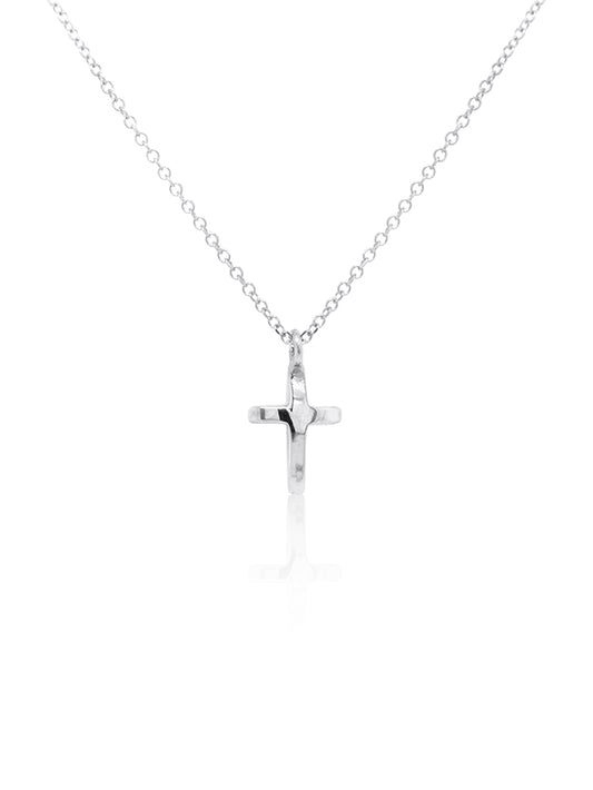 Cross Pendant Small, 9K White Gold