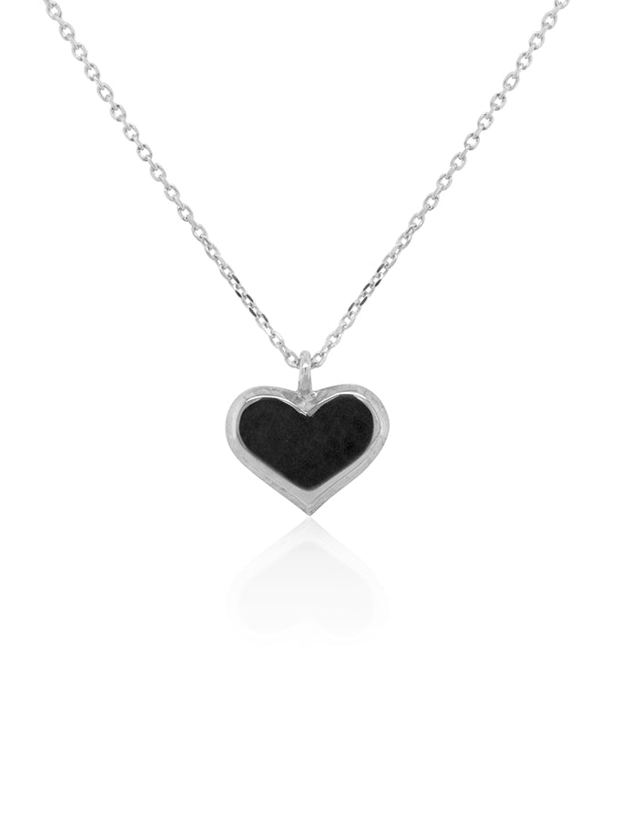 Solid Heart Pendant in 9 Carat White Gold on a 40cm Chain