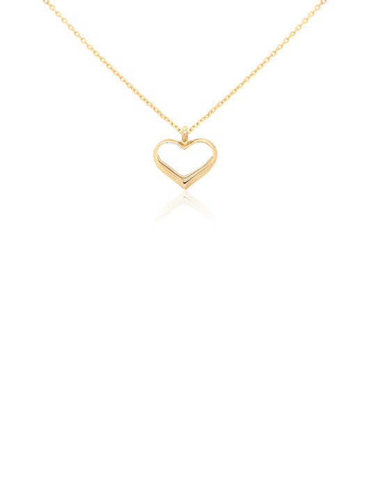 Solid Heart Pendant in 9 Carat Yellow Gold