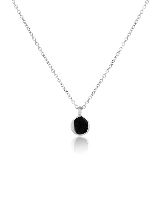 Polished Disc Pendant and 40cm chain in 9 Carat White Gold