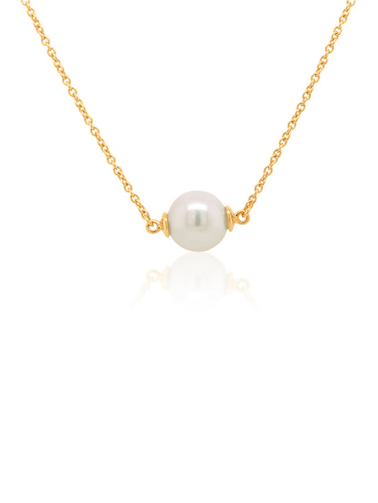 Akoya Cultured Pearl Pendant in 18 Carat Yellow Gold, 42cm