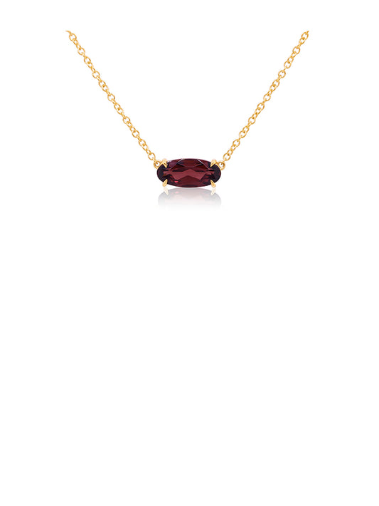 Oval Garnet Pendant in 9 Carat Yellow Gold