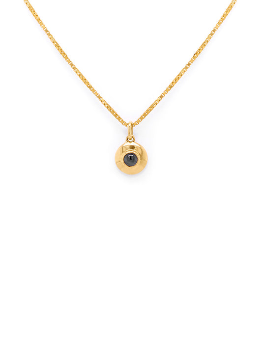 Blue Sapphire Pendant, 9K Yellow Gold