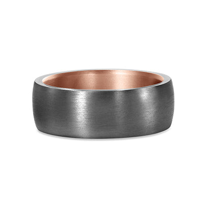 Dora Tantalum & 9K Rose Gold Wedding Ring 8mm,(middle range)