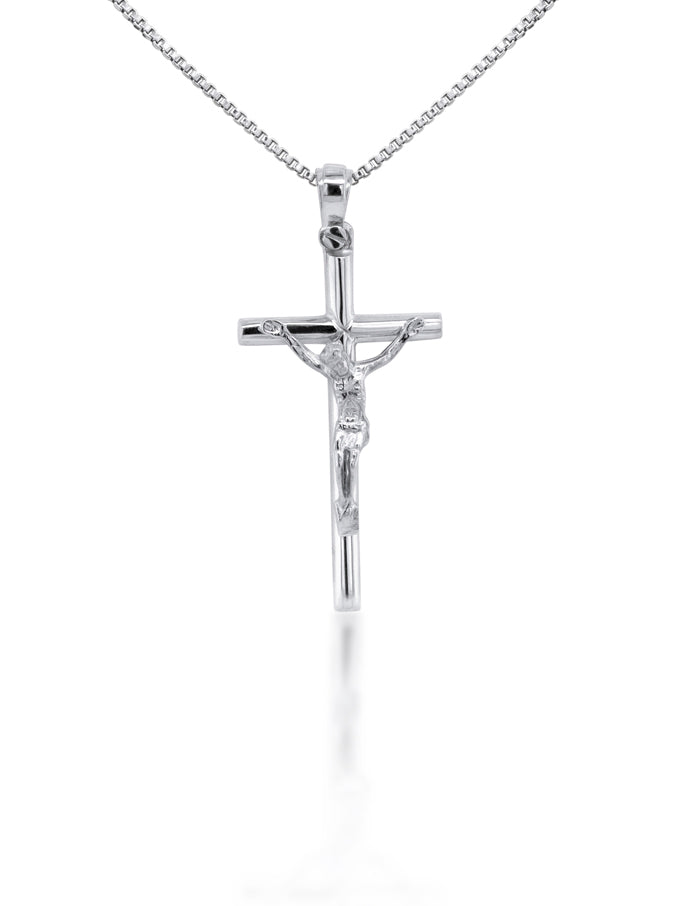 Crucifix Cross 9K White Gold, 9K White Gold