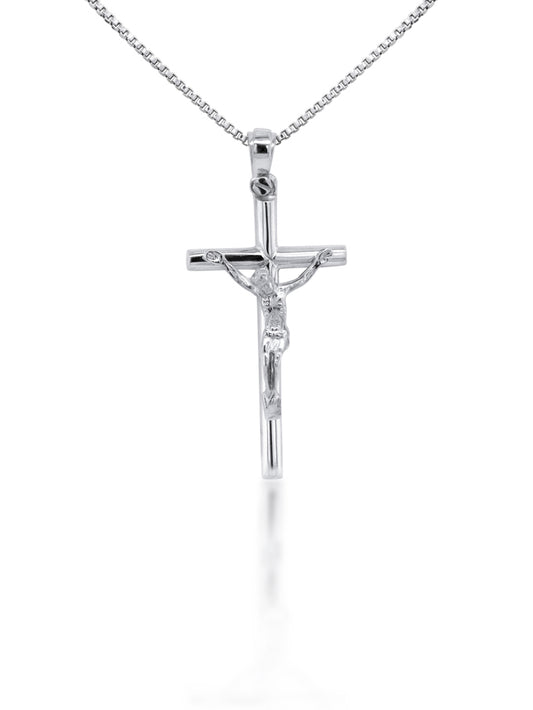 Crucifix Cross 9K White Gold, 9K White Gold