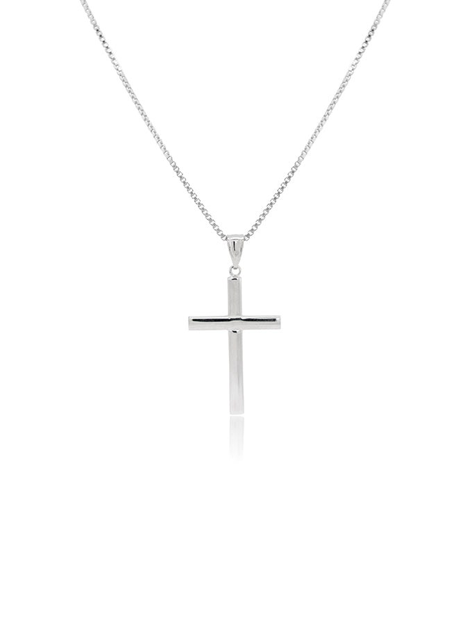 Plain Cross 9K White Gold