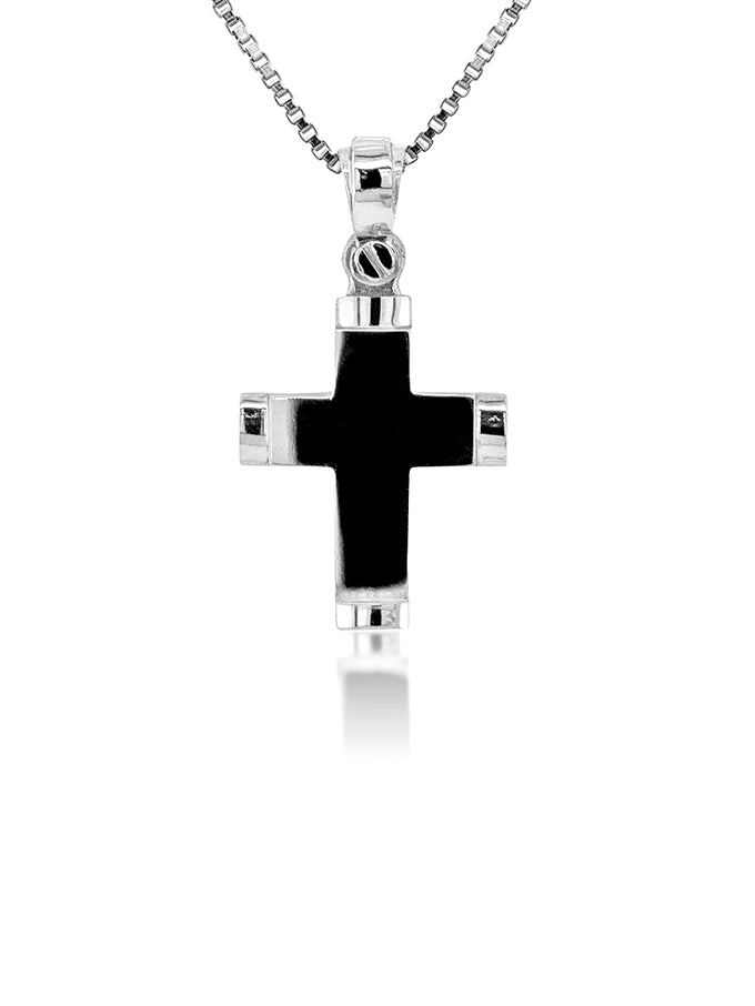 Cross Fancy Small Square, 9K White Gold