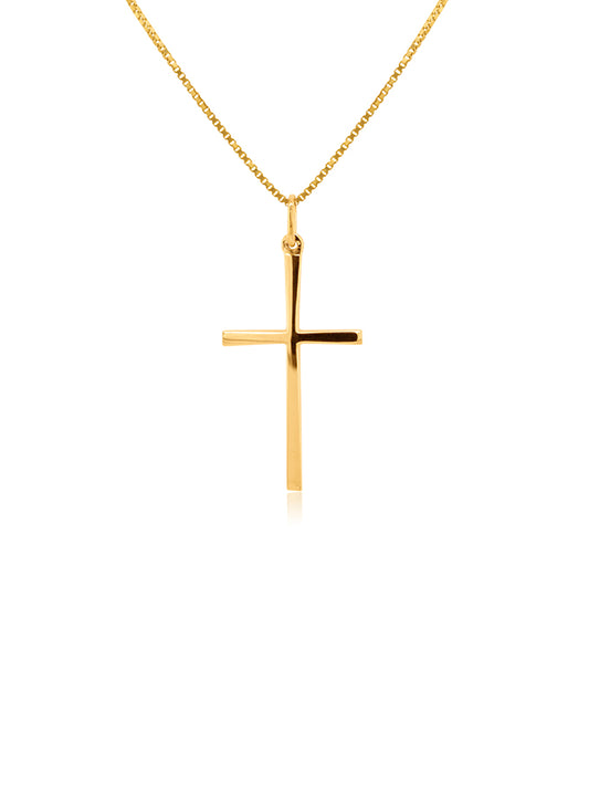 Large Size Cross Pendant in 18 Carat Yellow Gold.