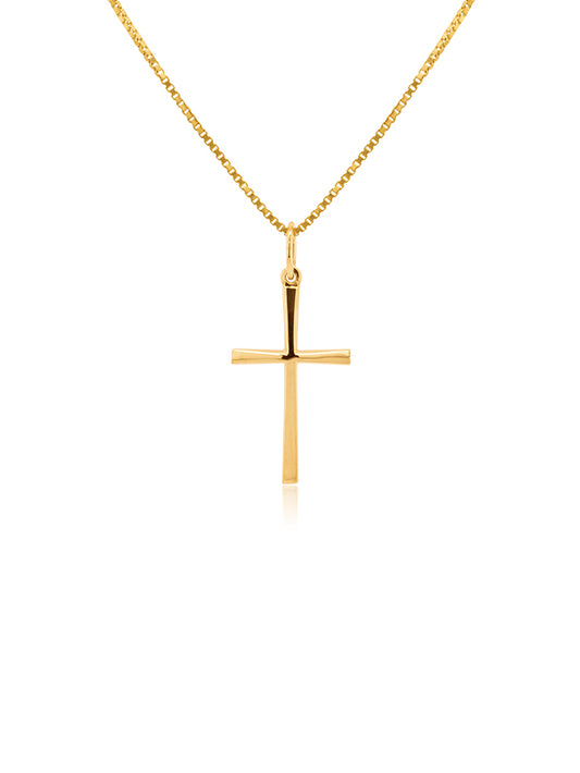 Medium Size Cross Pendant, 18K Yellow Gold.