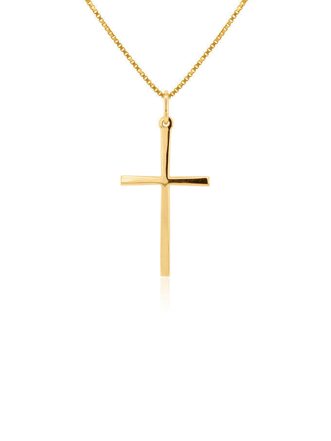 Large Size Cross Pendant in 9 Carat Yellow Gold.